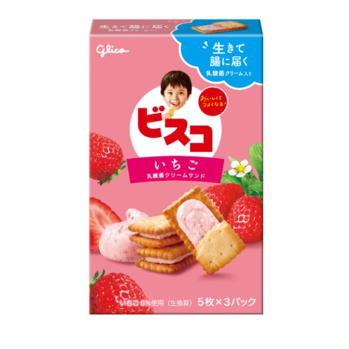 Glico Bisco Strawberry 15 pieces (5 pieces x 3 packs)