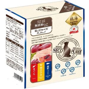 ねこぴゅ～れ 無添加ピュア PureValue5 Variety Box 鶏海 &lt;まぐろ/鶏ささみ/海鮮ミックス&gt; 13g×60本