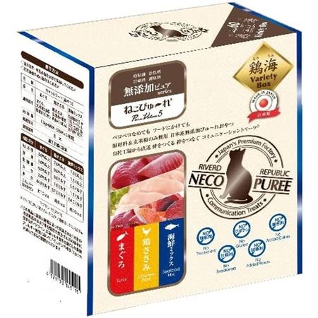 Nekopyure Additive-free Pure PureValue5 Variety Box Torikai <Tuna/Chicken breast/Seafood mix> 13g x 60 pieces