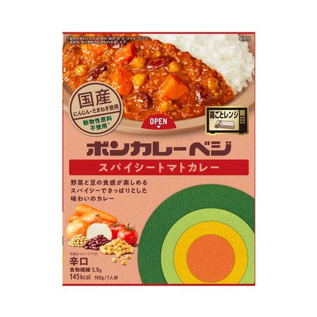 Otsuka Foods Bon Curry Veggie Spicy Tomato Curry, Hot, 180g