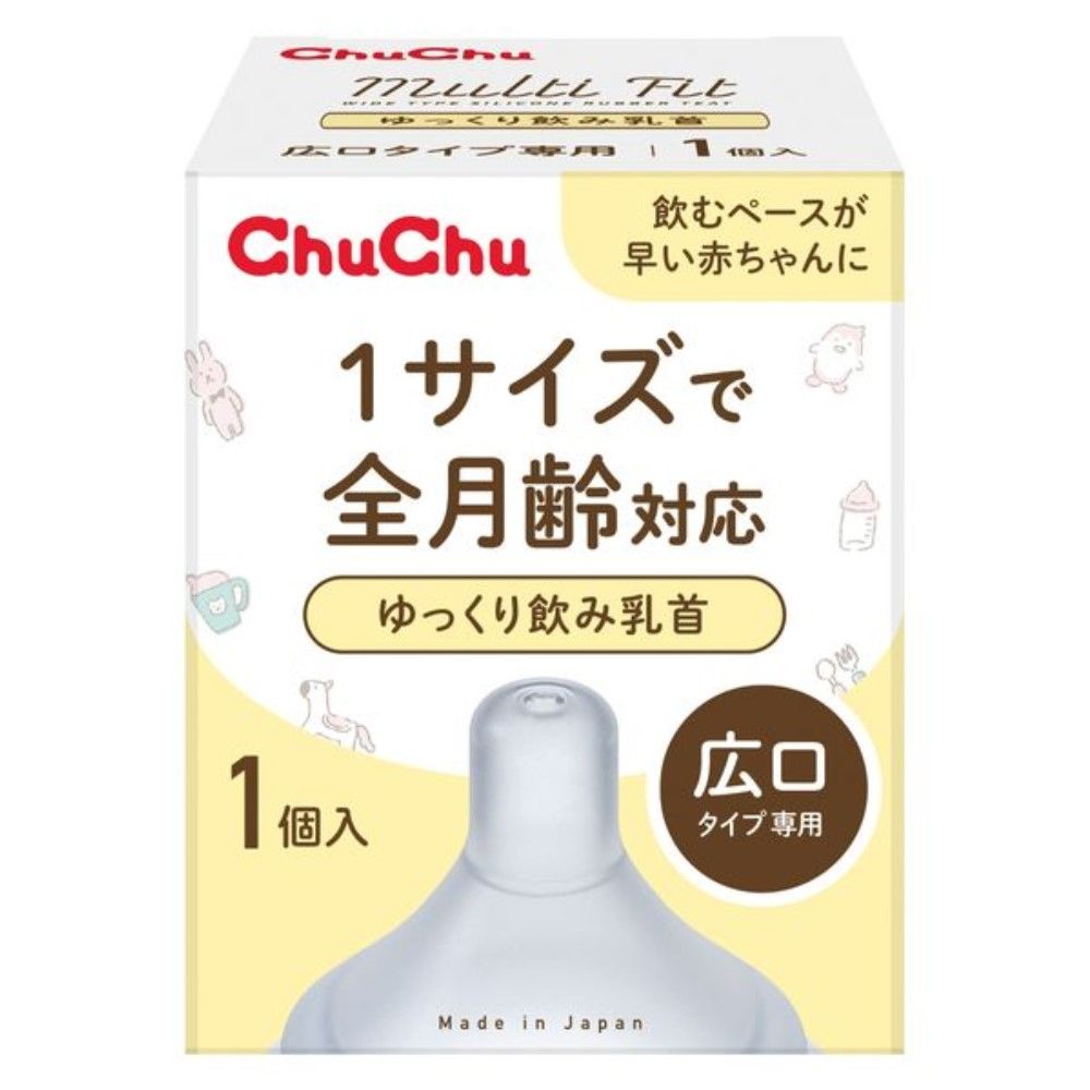 Chuchu 多功能寬口型慢流量奶嘴 1入