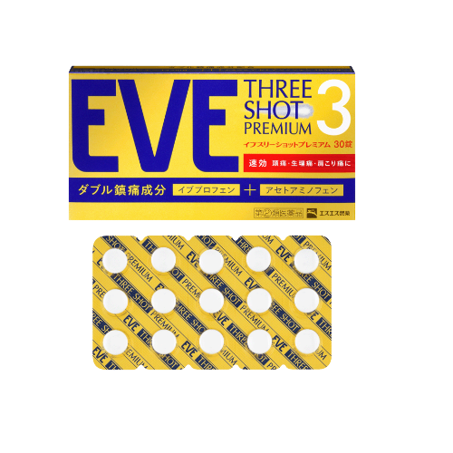 白兔牌EVE止痛药 Three Shot Premium 30片【指定第2类医药品 】