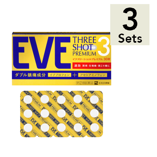 [Set of 3] [Designated Class 2 Pharmaceuticals] Eve Three Shot Premium 30 tablets