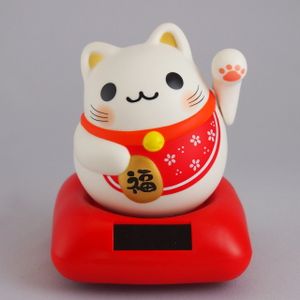 Round happy beckoning cat red RC-15