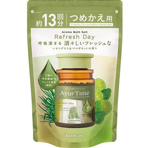 Ayurtime 清爽日用沐浴盐，柠檬草和佛手柑香味，补充装，520g
