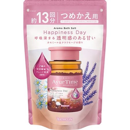 Ayurtime Happiness Day Bath Salt, Chamomile & Clary Sage Scent, Refill, 520g