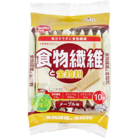 Hamada Confect Healthy Club 膳食纖維全麥威化餅 楓糖口味 10塊