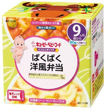 KEWPIE 婴儿食品 Niko Niko Box Paku Paku 西式便当盒 90g x 2