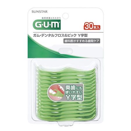 G.U.M. Dental Floss & Picks, Y-Shaped, 30 Pieces