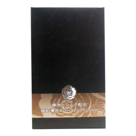 Camellia oil and silk-containing scalp and hair cover foundation, dark brown, 14g