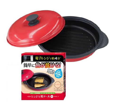 TO-PLAN Microwave Grill Pan, Round, TKSM-32 (W28 × D23 × H9 cm)