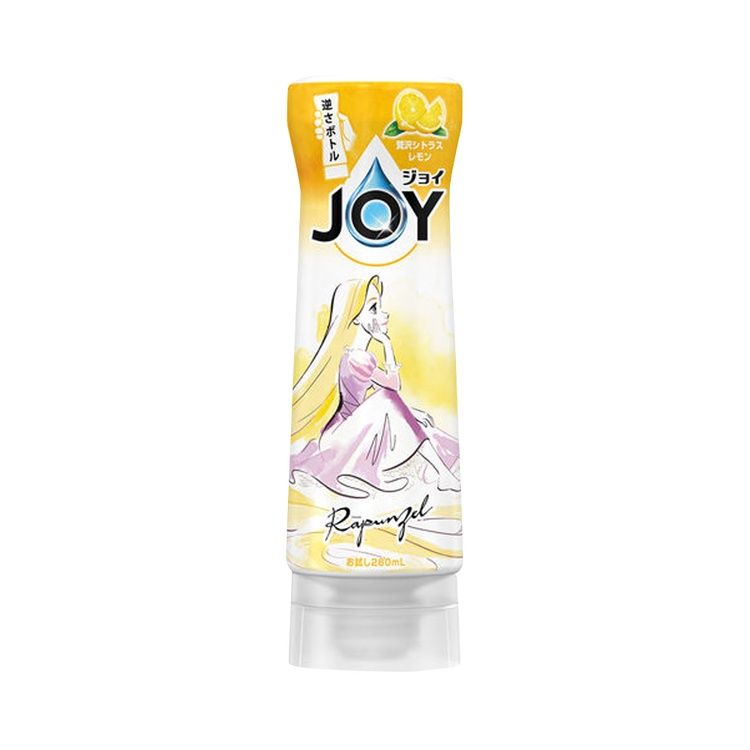 Joy Double Disinfectant Dishwashing Detergent, Luxurious Citrus Lemon, Upside-Down Bottle, Disney Collaboration Design, 260ml