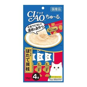 Inaba CIAO Churu (Ciao Churu) 金枪鱼和扇贝猫用扇贝 14 克（x4 件）