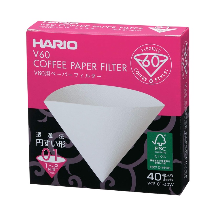 HARIO HARIO V60 紙質過濾器 01W 40 張