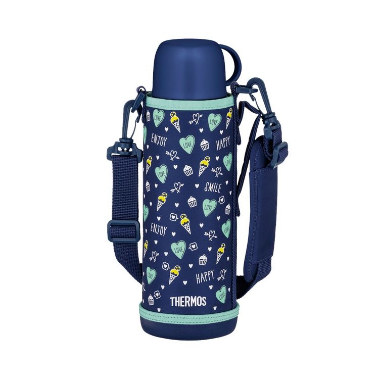 Thermos 真空隔热双用瓶，海军绿色，1.0L