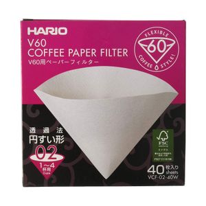Hario V60 Paper Filters, Size 02 (White), 40-Pack