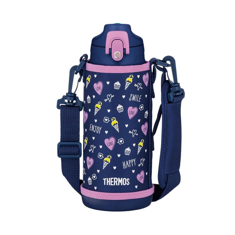 Thermos 真空隔热双用瓶，海军蓝，0.8L