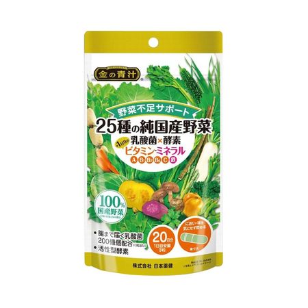 일본약건 금의 청즙 25종 순수 국산 야채 유산균×효소＋하루치 비타민·미네랄 370mg×60정