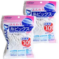 クリエイト デントファイン 糸ピックス ふんわり 携帯ケース付 お徳用　101本入×2個セット