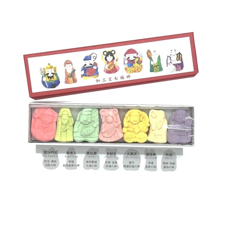 Baikodo Wasanbo Shichifukujin Sanuki Wasanbon Sugar 7 pieces