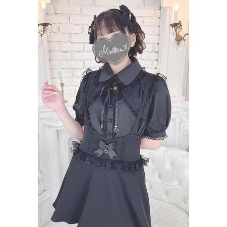 MA*RS||Open chest lace frill blouse-size-F||Black Product number: 388010466