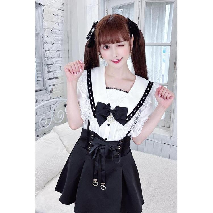 MA*RS||Heart lace sailor blouse with ribbon-size-F||Item