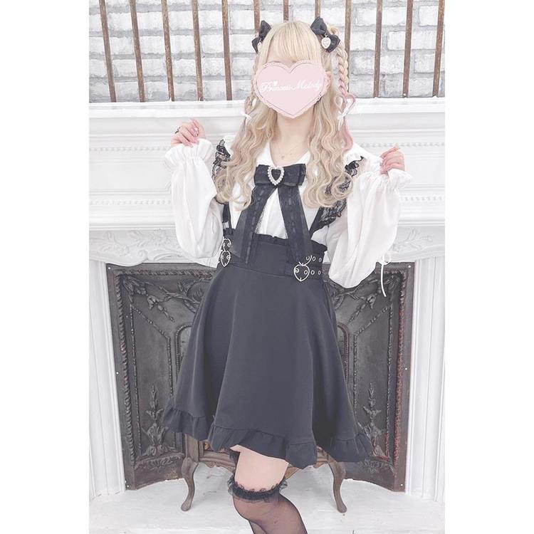 MA*RS || Double Heart Buckle Skirt - Size - F || Black