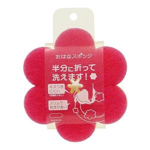 マーナ おはなスポンジ Ｋ３６４ 1個入 (ディープピンク)