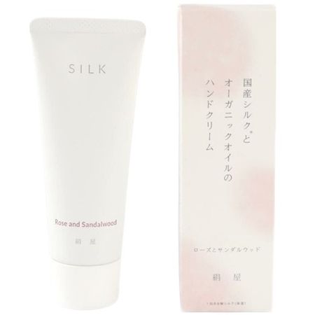 Kinuya Domestic silk and organic oil hand cream rose and sandalwood 50g