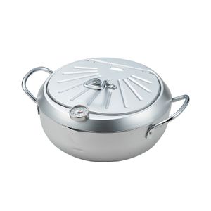 Yoshikawa Mirakutei III Tempura pot with lid and thermometer SJ2899 24cm 1 piece