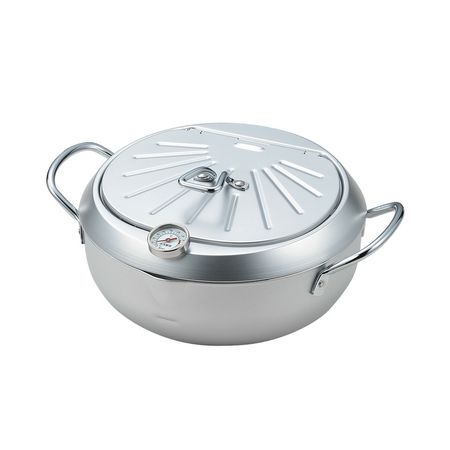 Yoshikawa Mirakutei III Tempura pot with lid and thermometer SJ2899 24cm 1 piece