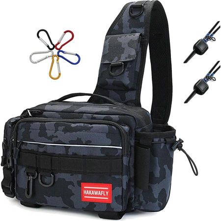 HAKAWAFLY Fishing Bag 5WAY Blue Camouflage