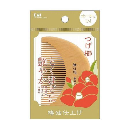 Kai 黄杨木梳，半月形，山茶油饰面，KQ-3136