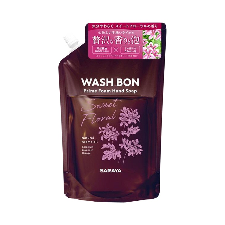 Saraya Co.，Ltd。 SARAYA Wash Bon Prime Foam 甜美花香型 補充包 500ml