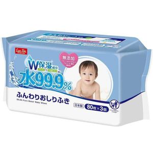 99.9% Soft baby wipes W moisturizing 80 sheets x 3