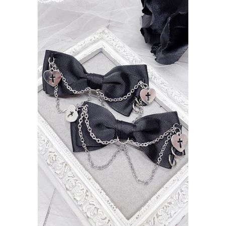 MA*RS|| Cross Heart x Chain Ribbon 2-piece SET Clip Part Number: 388110456