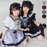 DearMyLove||十字架クモレースセーラーフリルブラウス 品番:534417