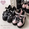DreamMyLove｜閃亮水鑽蝴蝶結厚底樂福鞋 商品編號：533334