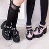 DreamMyLove｜閃亮水鑽蝴蝶結厚底樂福鞋 商品編號：533334