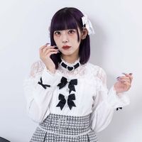 DreamMyLove||ハートビジューリボンオフショル風レースブラウス 品番:533910