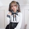 DreamMyLove||荷叶边短上衣 轭形蕾丝缎带衬衫 产品代码：533035