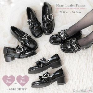 DreamMyLove｜선택 가능한 하트 로퍼 펌프스｜5cm 힐 대형 하트 품번:531818