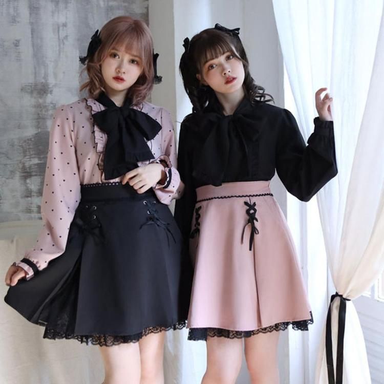 DreamMyLove｜大蝴蝶結蕾絲拼接裙 商品編號：531940