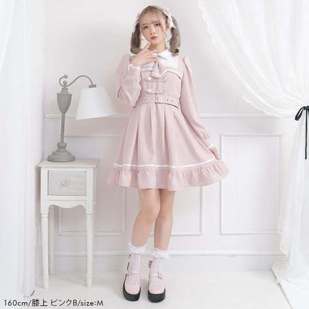 DreamMyLove｜偵探風領帶連身裙 膝上款 商品編號：533116