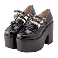 DearMyLove Triple Bow Platform Mary Janes