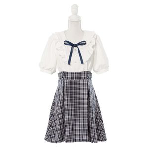 DearMyLove||Round collar frill ribbon short sleeve dress Product number: 533686