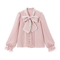 DearMyLove||レースフリルたっぷり上品ボウタイリボンブラウス 品番:534286