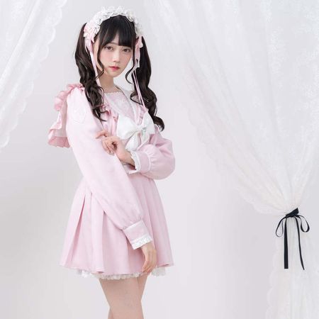 DearMyLove||心形蕾丝蝴蝶结水手服产品代码：534693