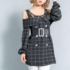 DearMyLove||格紋襯衫束腰外衣產品編號：530864