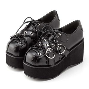 DreamMyLove梦展望||ハートクロスフリルベスト厚底パンプス 品番:534370